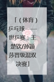 （体育）乒乓球——世乒赛：王楚钦/孙颖莎晋级混双决赛